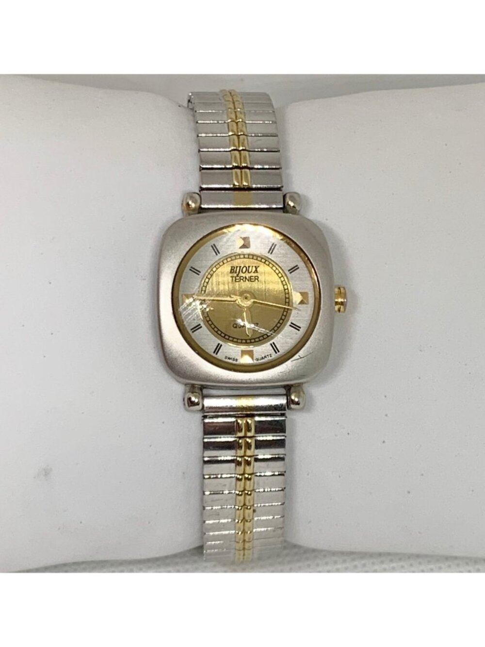 Terner women’s gold silver tone watch Swiss quartz 24mm size 6” running